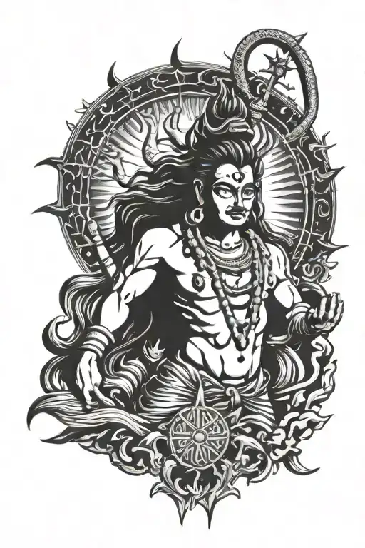 lord shiva rudra avatar tattoo as a destroyer of planets and the saviour  tattoo design idea