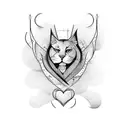 intitals M and E cursive with a heart tattoo design idea