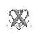 intitals M and E cursive with a heart tattoo design idea