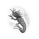 fire gecko tattoo design idea