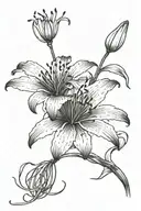 Red spider lily flower tattoo design idea