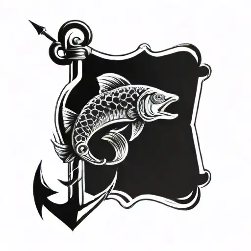 Can make the unique tatto design for me with combination of the below signs :  Wave, Anchor  Arrow, Fish tattoo design idea