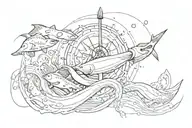 Can make the unique tatto design for me with the combination of below signs required:  Anchor, Arrow, Wave, Fish tattoo design idea