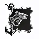 Can make the unique tatto design for me with combination of the below signs :  Wave, Anchor  Arrow, Fish tattoo design idea