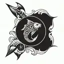 Can make the unique tatto design for me with combination of the below signs :  Wave, Anchor  Arrow, Fish tattoo design idea