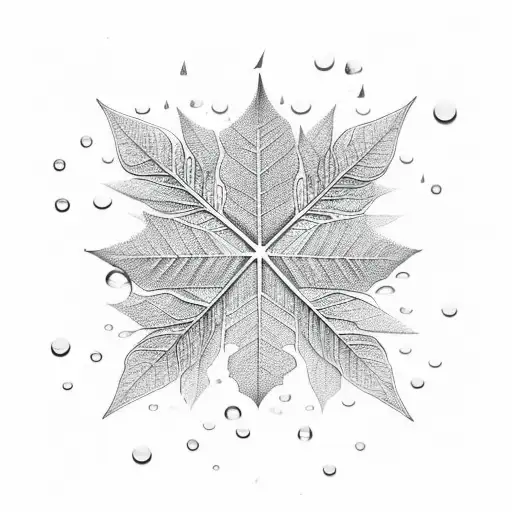 A geometric representation of raindrops and leaves symbolizing our names tattoo design idea