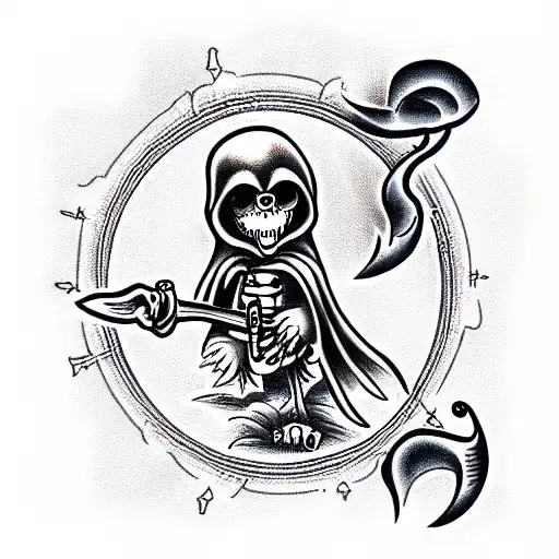 Grim Reaper furbie tattoo design idea