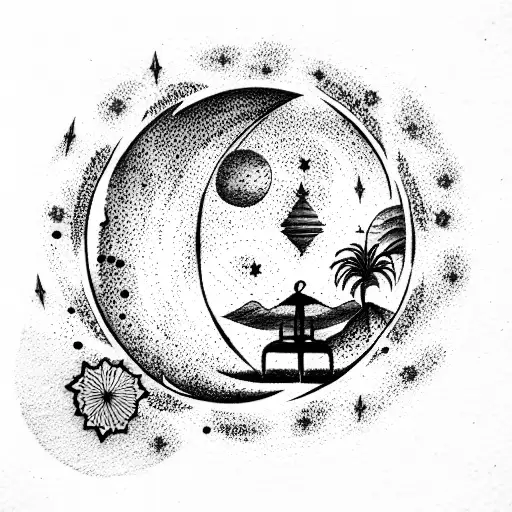 Moon tattoo design idea