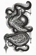 deep psychedelic bag tattoo based on hr giger style   tattoo design idea