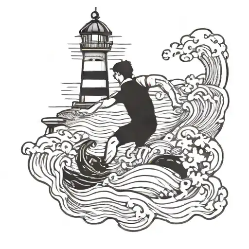 When you don't know where to go, run to the sea tattoo design idea