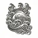 ocean waves tattoo design idea