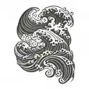 ocean waves tattoo design idea