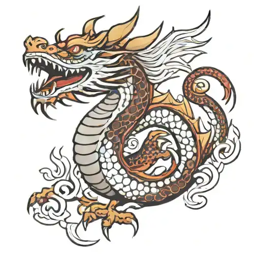dragon Mushu standing tattoo design idea