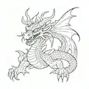dragon Mushu standing tattoo design idea