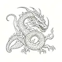 dragon Mushu standing tattoo design idea