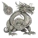 dragon Mushu standing tattoo design idea