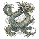 dragon Mushu standing tattoo design idea