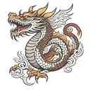 dragon Mushu standing tattoo design idea