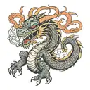 dragon Mushu standing tattoo design idea
