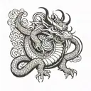 dragon Mushu standing tattoo design idea
