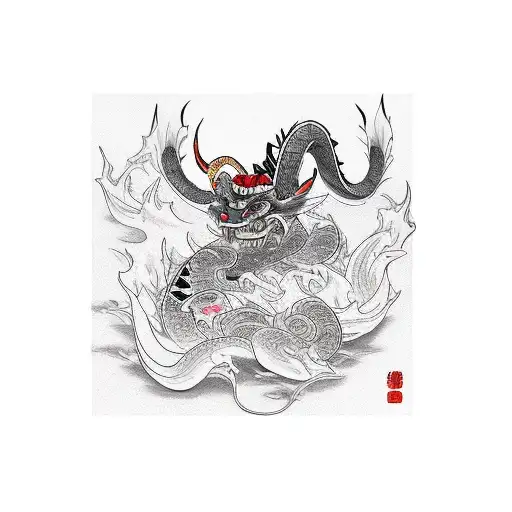 mulan y mushu tattoo design idea