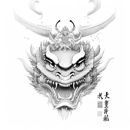 mulan y mushu tattoo design idea