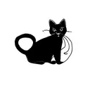 Black cat  tattoo design idea