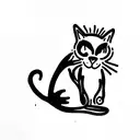 Black cat  tattoo design idea