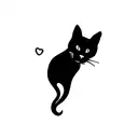 Black cat  tattoo design idea
