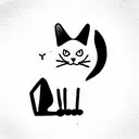 Black cat  tattoo design idea