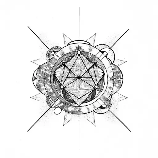 night sky incorporating Libra and Scorpio astrological symbols tattoo design idea