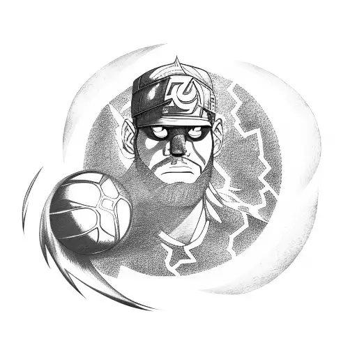 lebron James vestido de naruto fazendo um rasengan tattoo design idea