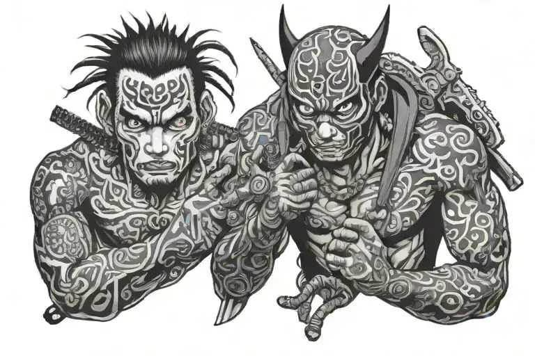 Makima Chainsaw Man eyes looking tattoo design idea