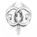 perfectly imperfect double infinity symbol tattoo design idea