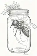 a fly trapped in a jar tattoo design idea