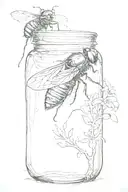 a fly trapped in a jar tattoo design idea