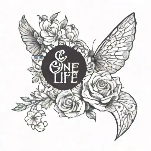 ONE LIFE BABY tattoo design idea