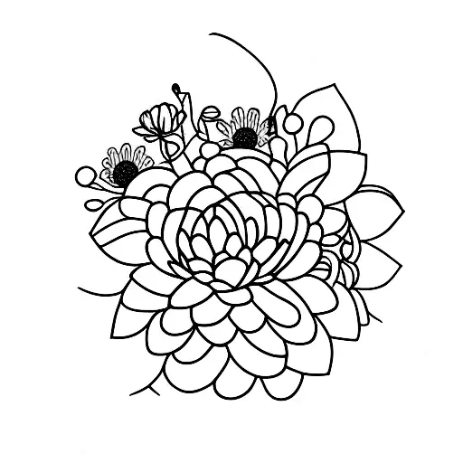 wildflower cluster tattoo design idea