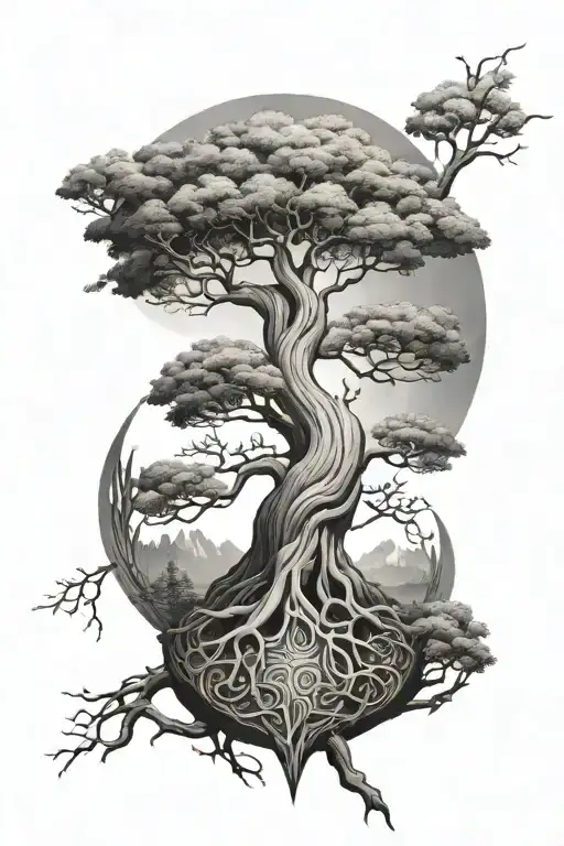 Yggdrasil tree tattoo design idea