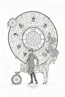 the magician and the wheel of fortune tarot tattoo design idea
