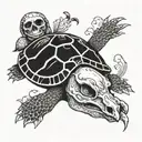 turtle with skull as shell tattoo design idea