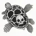 turtle with skull as shell tattoo design idea