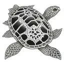 turtle with skull as shell tattoo design idea
