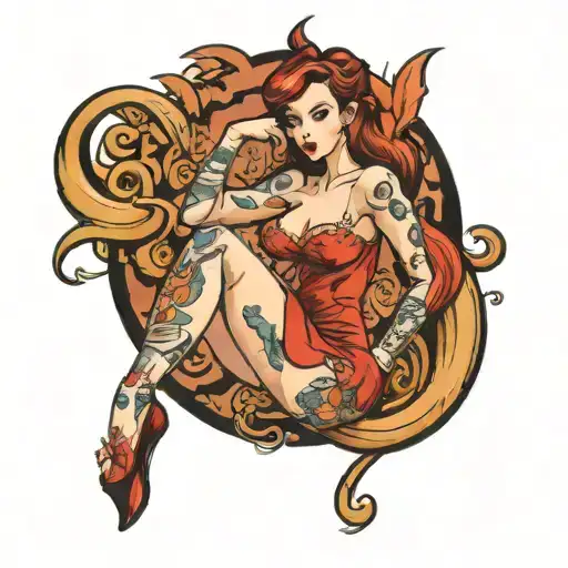 Jessica rabbit pinup girl tattoo design idea