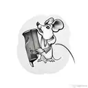 mouse playing clarinet tattoo design idea
