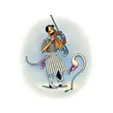 mouse playing clarinet tattoo design idea