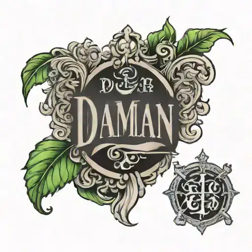 Damian name tattoo old english   tattoo design idea