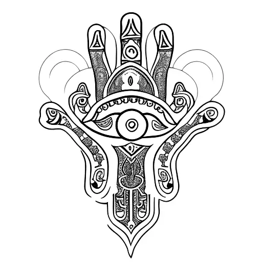 The Hamsa Hand is a universal sign of protection, power and strength.  Included few more ornamental elements per my client's request ... |  Instagram