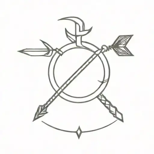 Anchor and arrow weapon tattoo design idea