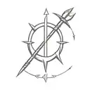Anchor and arrow weapon tattoo design idea